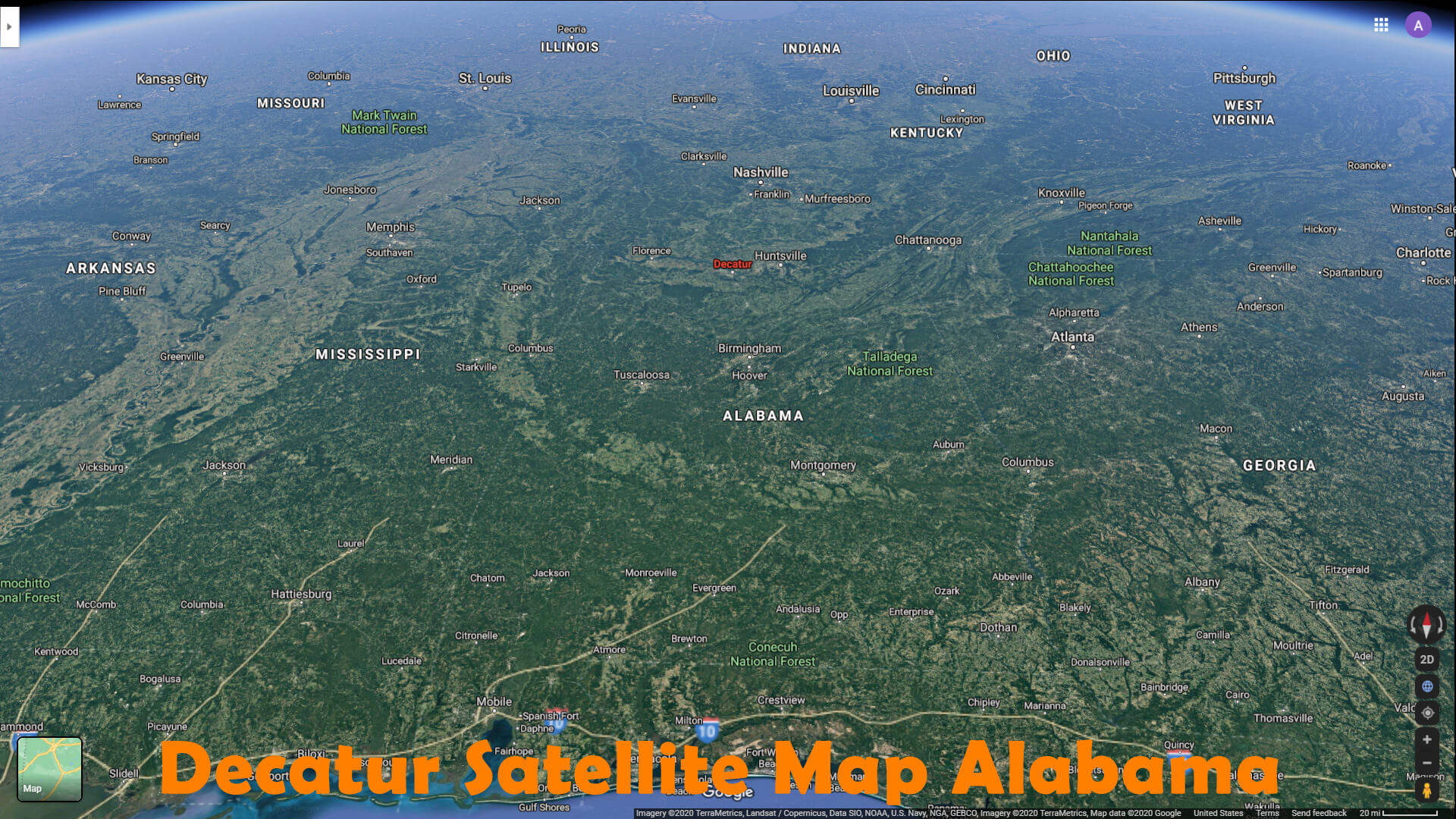 Decatur Satellite Map Alabama